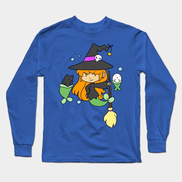 Mermaid Witch Long Sleeve T-Shirt by saradaboru